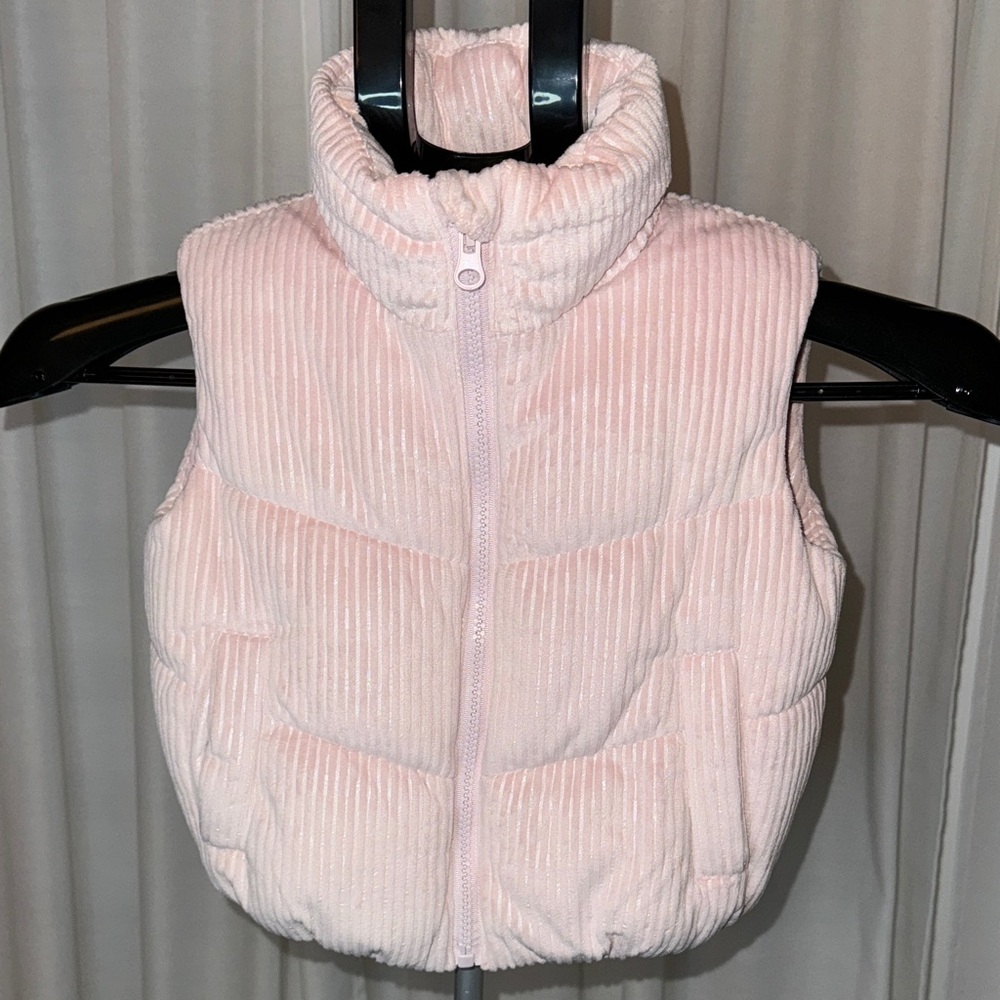 NWOT Pink Corduroy With Shine Kids Puffer Vest Size 2-3 Cozy Fall/Spring - Picture 2 of 6